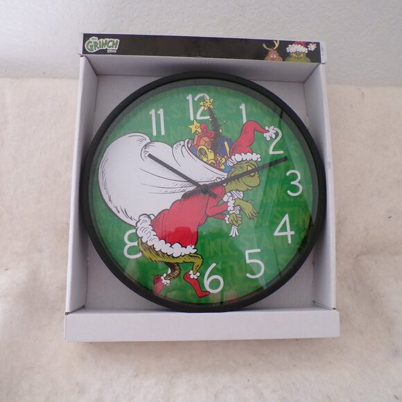 Other - The Grinch Dr. Seuss Christmas wall Clock 10" inches Novelty NEW